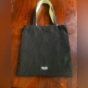 Prada Beauty Shopper Tote Bag Pastel Green/Black Reversible